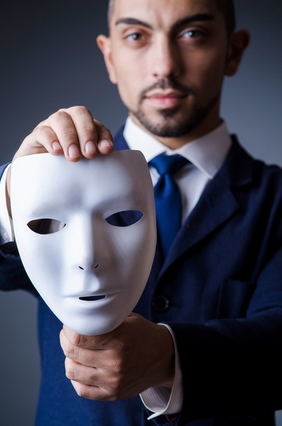 Man with masks in hypocrisy concept - Zdjęcie, obraz