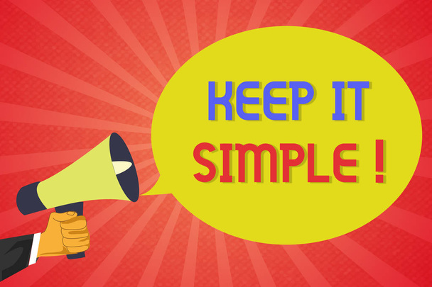Fogalmi kézi írás, Keep It Simple mutatja. Üzleti fénykép szöveg egyszerű helye vagy helyzete nem bonyolult marad - Fotó, kép