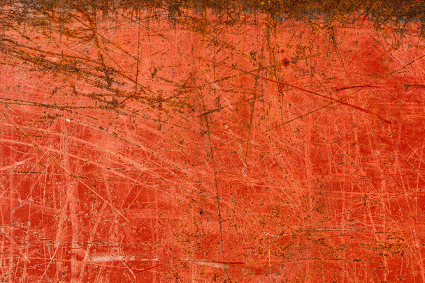 Red painted rusty sheet metal  - Zdjęcie, obraz