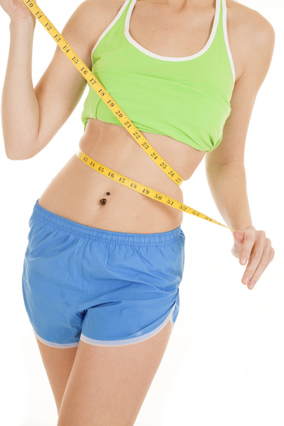 fitness green and blue measure waist - Fotó, kép