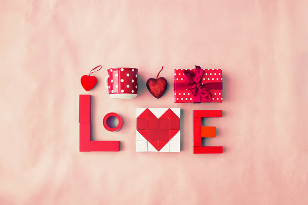 valentine concept background with festive decorations - Фото, зображення