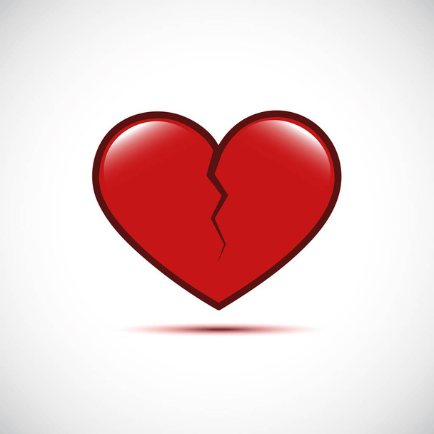 punainen särkynyt sydän eristetty valkoisella pohjalla
 - Vektori, kuva