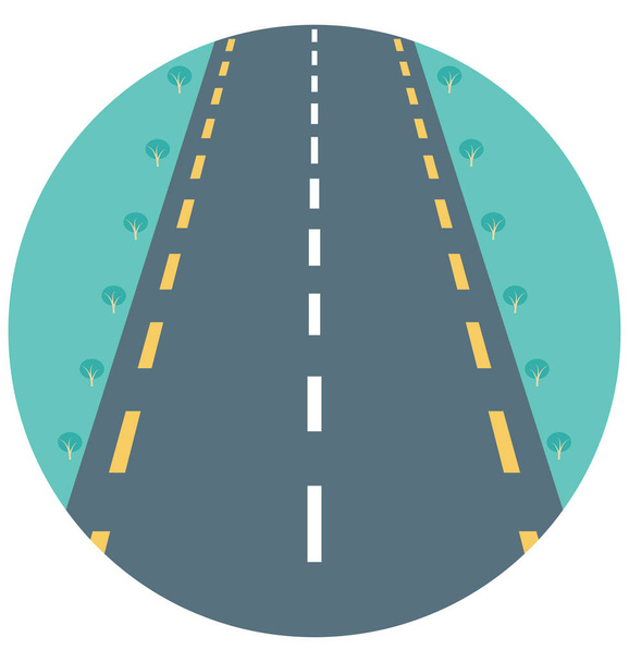 Road Illustration Color Vector Isolated Icon easy editable and special use for Leisure,Travel and Tour  - Vector, Image
