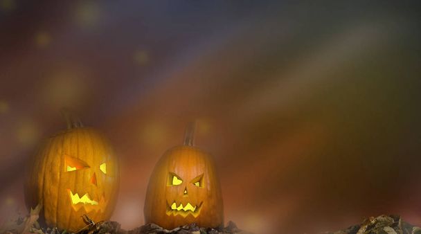 Fondo de Halloween. Espeluznante calabaza colores oscuros fantasía miedo textura
 - Foto, Imagen