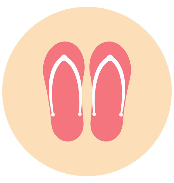 Flip Flop Illustration Color Vector Isolated Icon easy editable and special use for Leisure,Travel and Tour  - Vector, Image