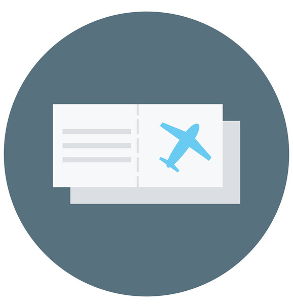 Illustrazione del biglietto aereo Icona isolata vettoriale a colori di facile modifica e uso speciale per il tempo libero, il viaggio e il tour
  - Vettoriali, immagini