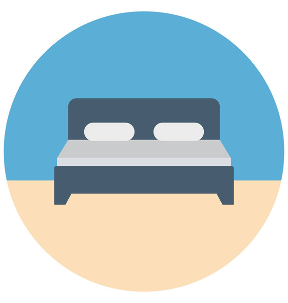Slaapkamer geïsoleerde pictogram voor Vector Illustratie-kleur makkelijk bewerkbaar en speciale gebruiken voor vrije tijd, reizen en Tour  - Vector, afbeelding