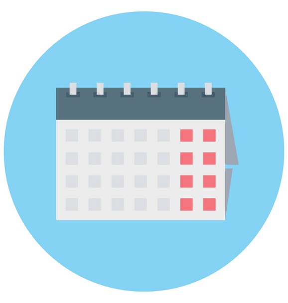 Kalenderillustration Farbvektor isoliert Symbol einfach editierbar und spezielle Verwendung für Freizeit, Reisen und Tour  - Vektor, Bild