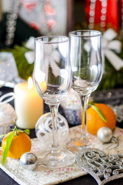 New Year's celebratory table with champagne bakery - Fotografie, Obrázek