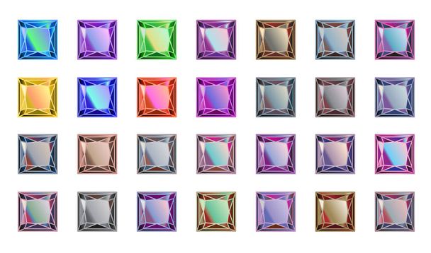 Square multicolor DIAMONDS isolated on white background - Vector, Image