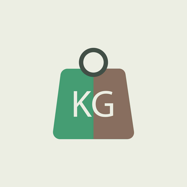 Weight Kilogram Icon Flat Design.Vector Illustration - Vector, Image