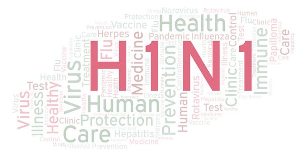 Nube de palabras H1N1, hecha solo con texto
 - Foto, Imagen
