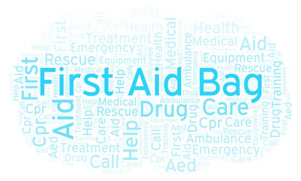 First Aid Bag word cloud, made with text only - Photo, Image