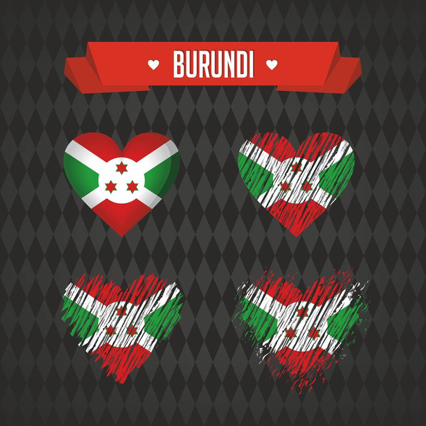 Burundi with love. Design vector broken heart with flag inside. - Vector, Image