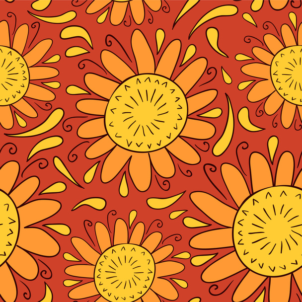 Sunny decorative seamless pattern design - Vettoriali, immagini
