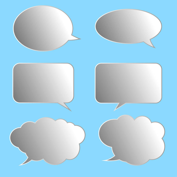 Vector set of stickers of speech bubbles. Blank empty speech bubbles - Vektor, Bild
