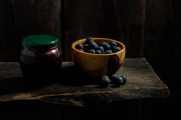 Home preparations. Jam from berries of plum. - Photo, Image