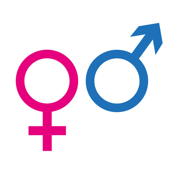 símbolo de icono masculino y femenino aislado sobre fondo blanco
 - Vector, imagen