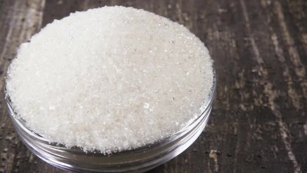 Raffinierter Zucker fällt in Zeitlupe in die Zucker-Nahaufnahme - Filmmaterial, Video