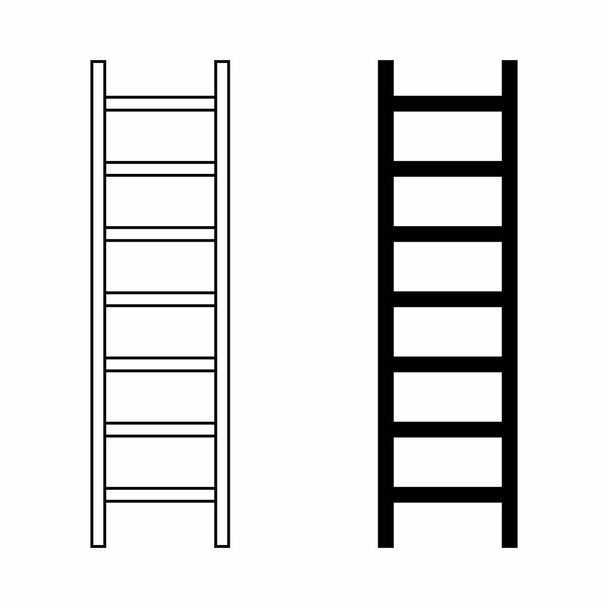 Ilustración en blanco y negro de escaleras aisladas
 - Foto, Imagen