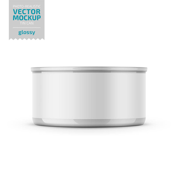 Tuna can with label on white background. - Vector, afbeelding