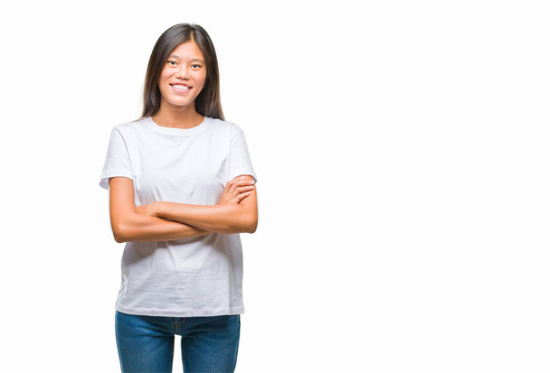 Young asian woman over isolated background happy face smiling with crossed arms looking at the camera. Positive person. - Photo, image
