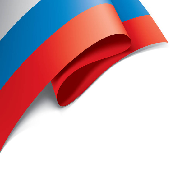 Oroszország zászló, vektor illusztráció fehér alapon - Vektor, kép