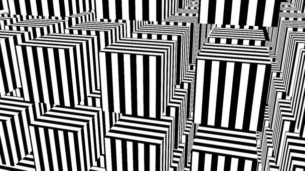 Listras pretas e brancas. Computador gerado fundo abstrato, renderização 3D - Foto, Imagem