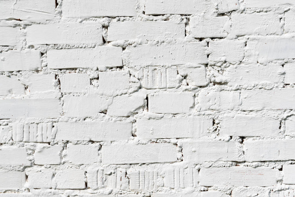 Parede de tijolo caiado de branco, cor branca, fundo de design
 - Foto, Imagem