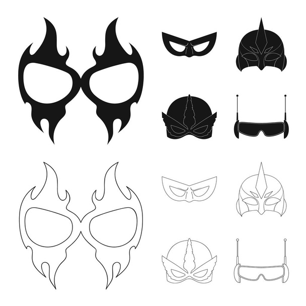 Vector illustration of hero and mask icon. Collection of hero and superhero stock symbol for web. - Vektor, obrázek