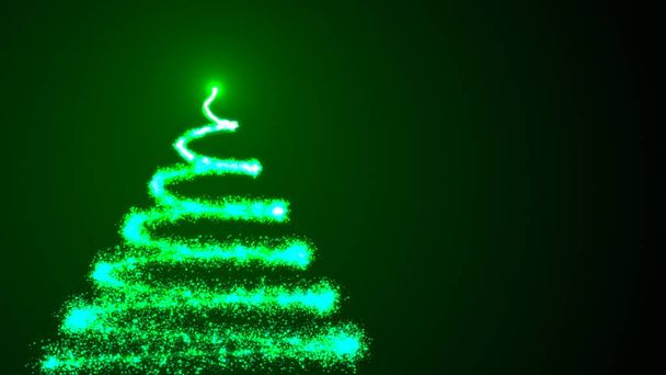 Christmas Tree on black background. Colorful 3d rendering - Photo, Image