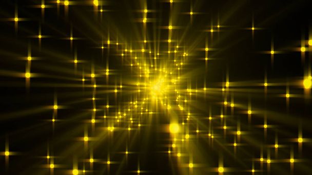 Explosion von Sternen mit Glanz und Linien, 3D-Render-Computer generierten Hintergrund - Foto, Bild
