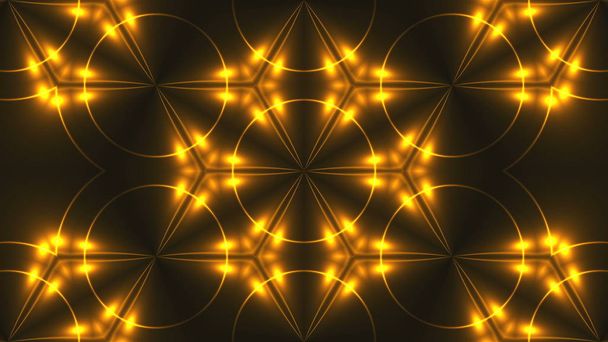 Krásné abstraktní kaleidoskop - fraktální zlaté světlo, 3d vykreslení pozadí, počítač generování pozadí - Fotografie, Obrázek