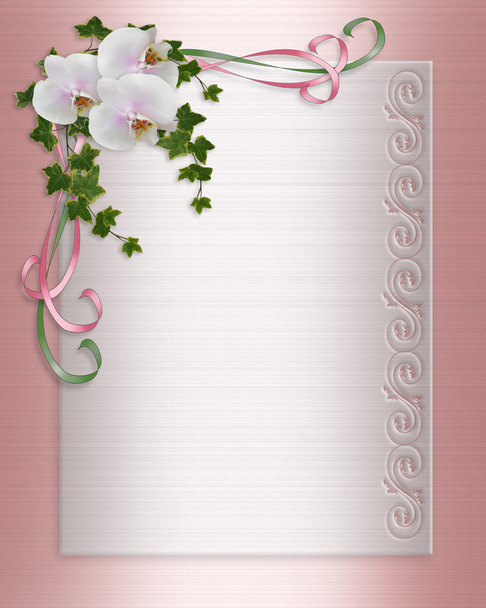 Orchidées et lierre Invitation de mariage
 - Photo, image