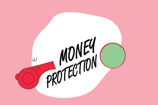 Λέξη που γράφει κείμενο Προστασία χρημάτων. Επιχειρηματική έννοια για την προστασία του ενοικίου χρήματα μισθωτή πληρώνει στον ιδιοκτήτη - Φωτογραφία, εικόνα