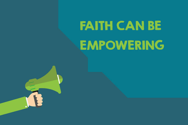 Texto de caligrafia Faith Can Be Empowering. Conceito que significa Confiança e Crer em nós mesmos que podemos fazê-lo
 - Foto, Imagem