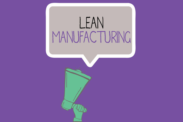 Концептуальний почерк, що показує Lean Manufacturing. Бізнес-фото демонстрація мінімізації відходів без жертви продуктивності
 - Фото, зображення
