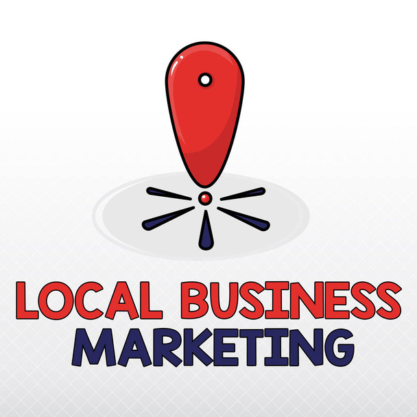 Word pisanie tekstu Local Business Marketing. Koncepcja biznesowa dla specyfikacji zlokalizowaną na charakterystyczne sklepu  - Zdjęcie, obraz