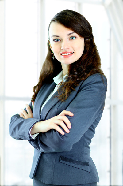 Nice business woman. Negotiations in the office - Fotó, kép