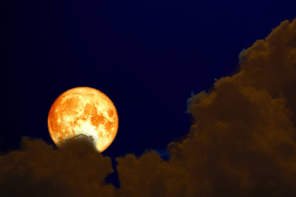 super full blood moon back over silhouette cloud night sky, Elements of this image furnished by NASA - Photo, Image