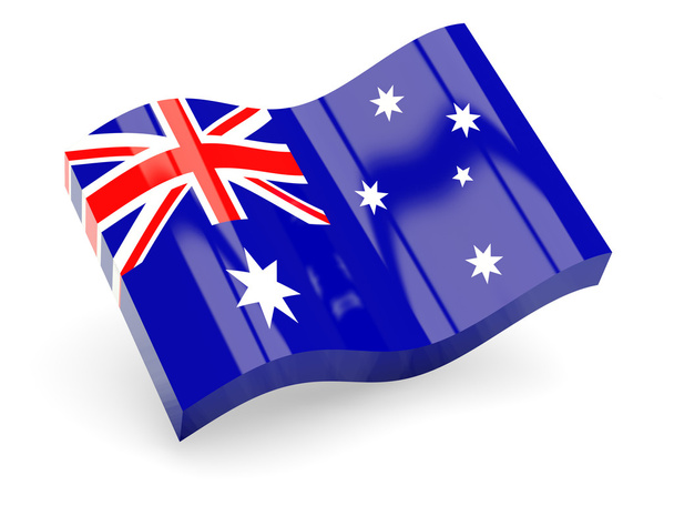 3d flag of Australia isolated on white - Fotoğraf, Görsel