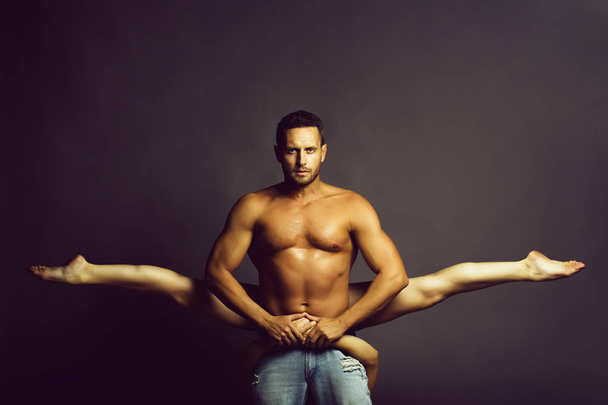 sexy young couple dancing in studio - Photo, Image
