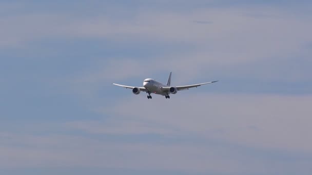 スワンバブミ空港バンコクタイに着陸するための日本の航空会社の飛行機アプローチ - 映像、動画