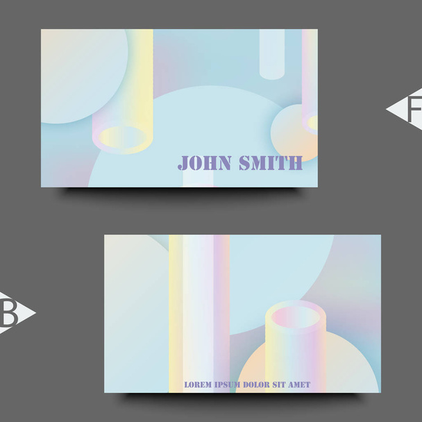 Holographic abstract background. Stylish gradient backdrop with hologram. Business card template. Eps10 Vector illustration - Vector, Image