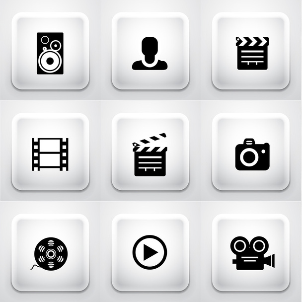 Set of square application buttons: navigation - Vector, Image