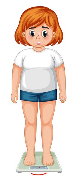 Túlsúlyos nő ábra illusztráció - Vektor, kép
