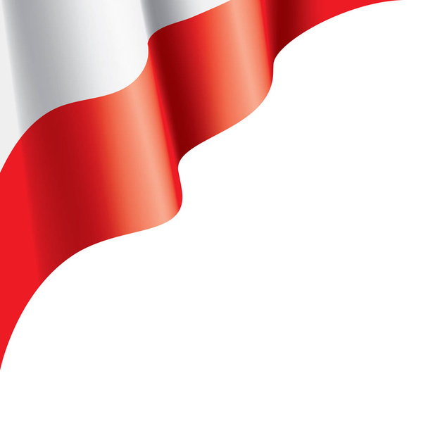 Σημαία Πολωνίας, διανυσματική απεικόνιση σε λευκό φόντο. - Διάνυσμα, εικόνα