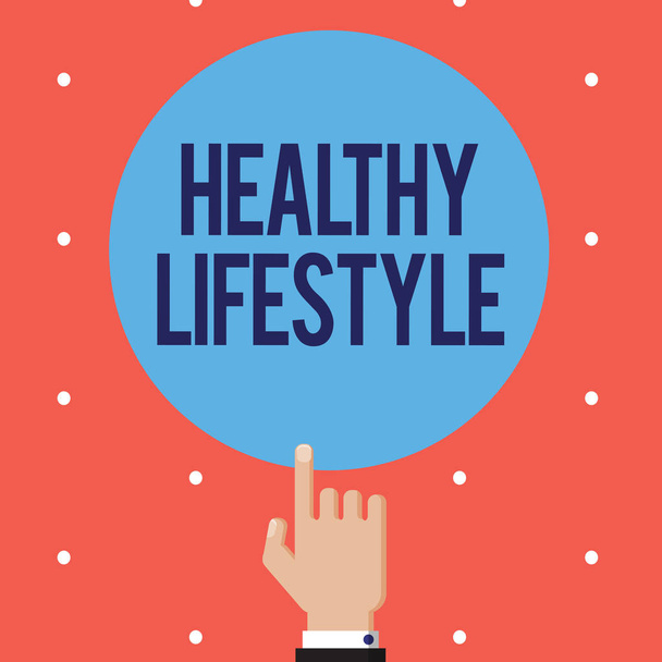 Text sign showing Healthy Lifestyle. Conceptual photo Live Healthy Engage in physical activity and exercise - Фото, зображення