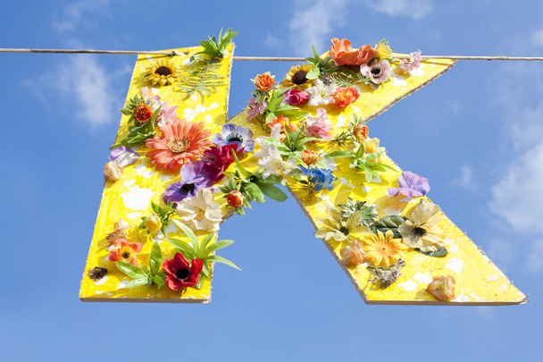 Letter K with Flowers - Photo, Image