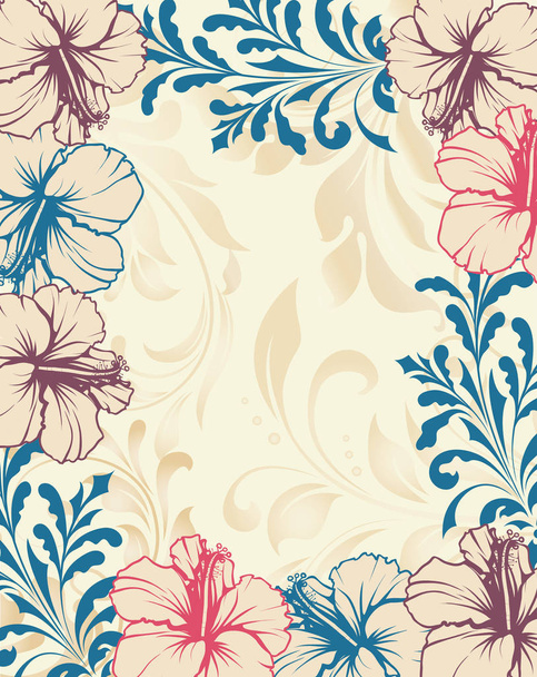 vector illustration, wallpaper with floral elements - Vektor, obrázek